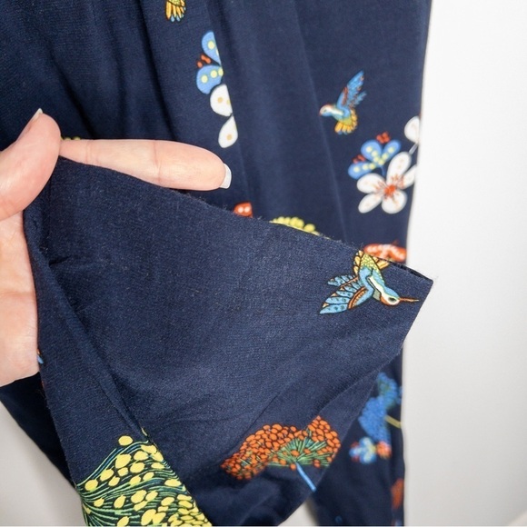 LOFT Womens Blue Floral and Bird Print Sleeveless Jumpsuit Size 00P Lightweight - Picture 8 of 13